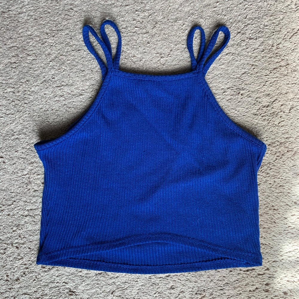 Ribbed Halter Neck Crop Top